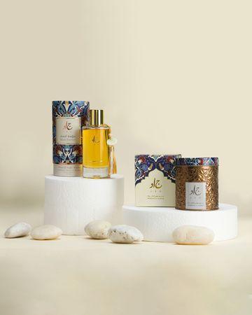 مجموعة الكرم [ بخور المبسوس 30 جم، عطر الارابيسك بخلاصة المسك 100 مل ]